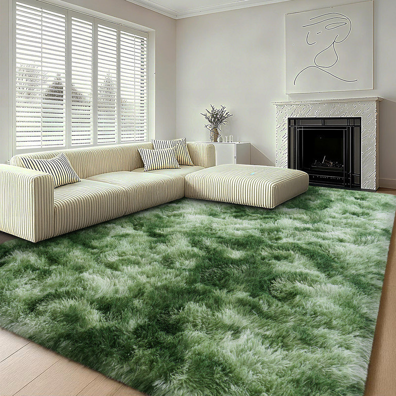 Thick Area Rug Holiday Decor Party Decor Deep Green Tie-Dye Perfect for all festive occasions Suitable for living rooms, bedrooms, and nurseries