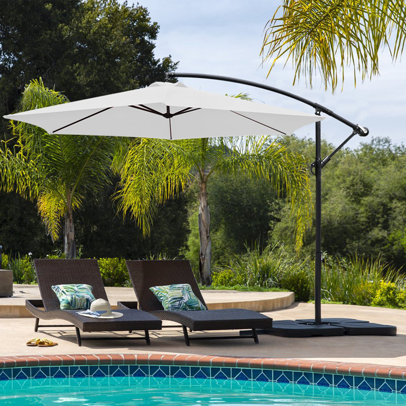 Parasol en porte-à-faux 10 pi Stuart, Blanc