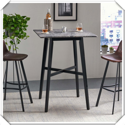 Plateau en stratifié avec pieds en bois d'hévéa et hauteur de bar Modern