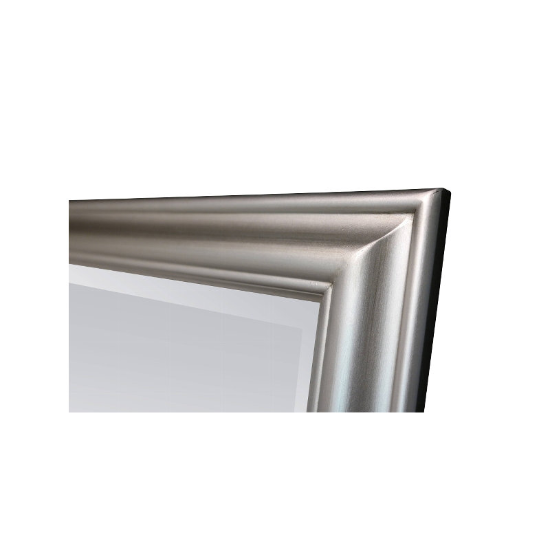 Johnstown Wood Flat Wall Mirror, Silver