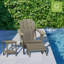 Ensemble de 4 chaises pliantes Adirondack | Grain de bois | Plastique PEHD | Fauteuils de foyer | Tout temps | Porte-gobelet | Pour patio extérieur-110964188