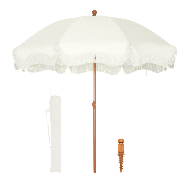 Parasol d'extérieur Sharniece, Crème, crème