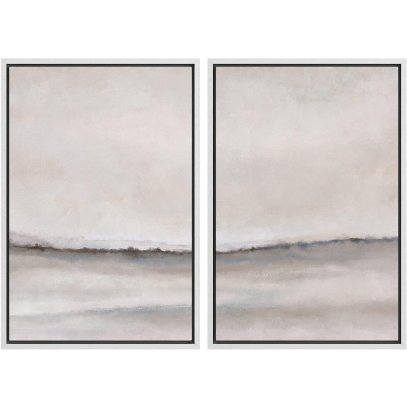 «Brush Stroke», impression sur toile 2 pièces, H 24 po x l 32 po x P 1,5 po, Blanc