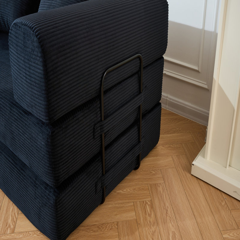 Canapé-lit convertible de 59 pouces avec coussin cylindrique, matelas pliant en velours côtelé pour le salon et la chambre à coucher