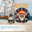 Horloge murale en forme de crâne de pirate flamboyant 13 po x 13 po