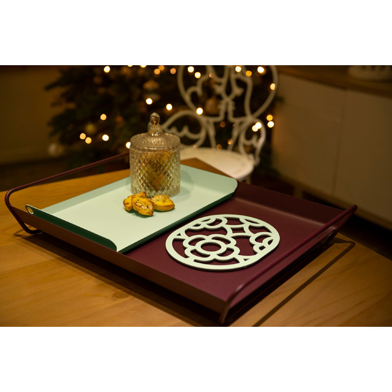 Alto Stainless Steel Tray, 3.5" H x 21" W x 15" D, Black Cherry