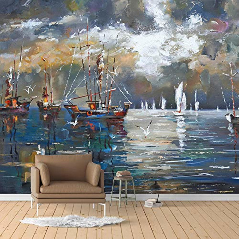 Magnifique voilier sur la mer, murale, L 100 po x l 144 po