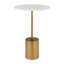 Table d'appoint moderne Julianna Midcentury avec base en métal doré et plateau en marbre véritable