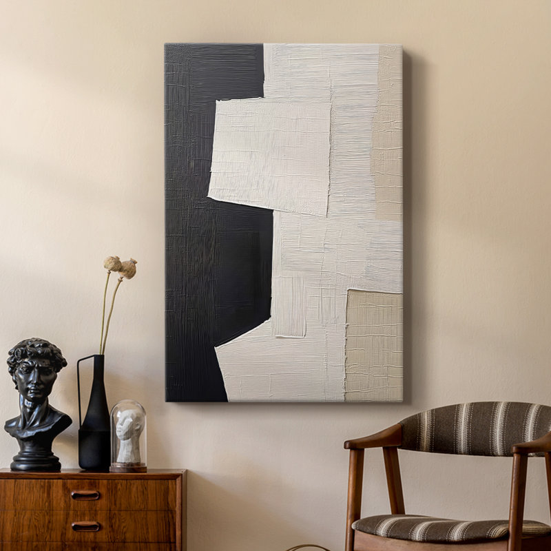 Série ABSTRACT DCLXV III - Toile tendue avec châssis Premium - Prêt à être accroché, H 12 po x l 8 po