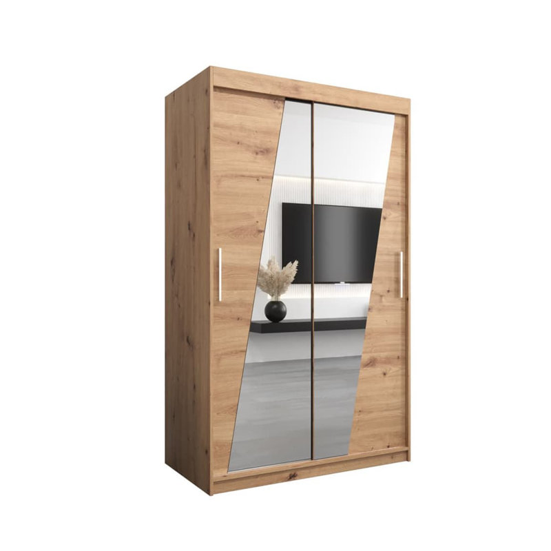 Aayesha 2 Door Manufactured Wood Wardrobe, 200 H x 120 W x 62 D cm, Artisan Oak
