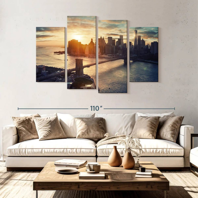 Sirci Manhattan après le coucher du soleil, H 27 po x l 43 po