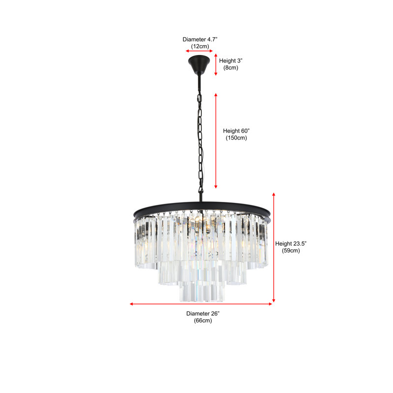 Yazmin 9 - Light Crystal Pendant, Crystal (Clear), Mocha Brown