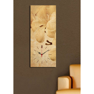 Elegant Decorative Canvas Wall Clock, 11.8 x 27.6 inches | 100% Suede Canvas, 100% Wooden Frame (Thickness: 1.2 inches) | Stylish Home Decor, Perfect for Living Room, Bedroom & Office Spaces