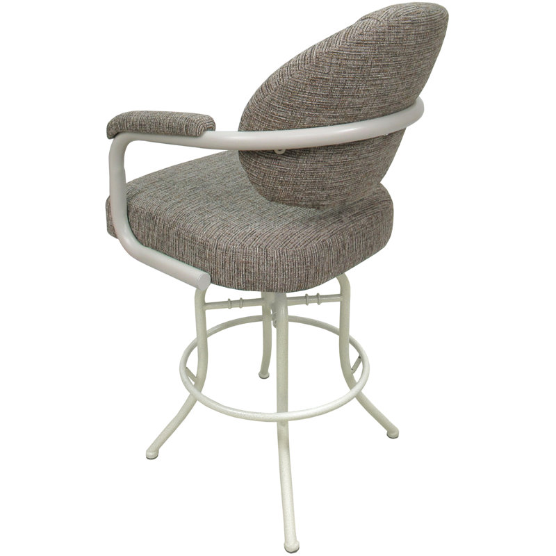 Tabouret de comptoir pivotant 26 po avec structure en métal Ponteland, Brun clair, Blanc
