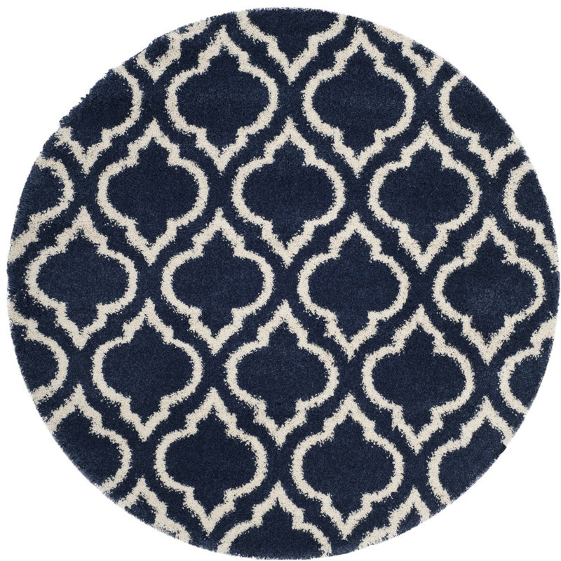 Tapis à poils longs Darrold Hudson, Rond 3 pi