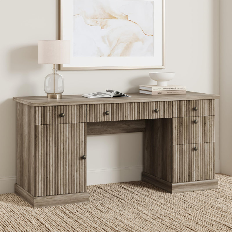 Bureau cannelé 60 po Modern, Gray