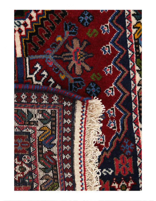 Tapis de couloir unique en laine 2 pi x 5 pi 6 po rouge, Malibu, beige Djafar