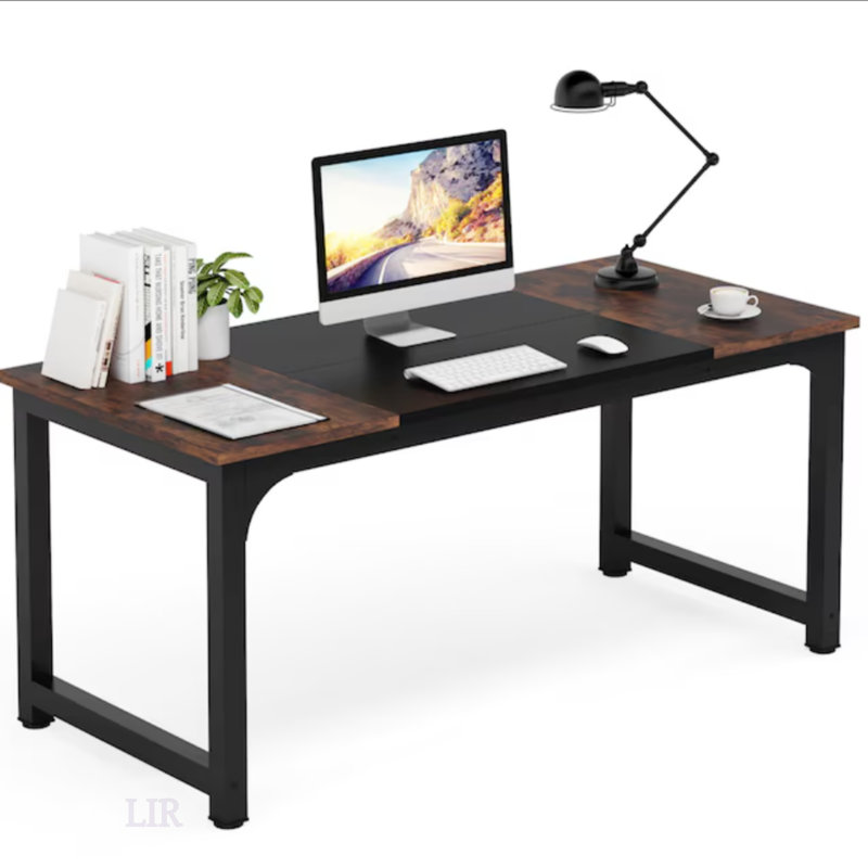 70.8 Inch Executive Office Desk, Spacious Modern Workstation With Durable Metal Frame For Home And Business Use