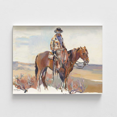 «Western Rider» par Marilyn Hageman, reproduction d'art de la peinture Western, impression de vie de cowboy, impression de style de vie à la ferme, décor de vieux ranch, impression de ferme moderne