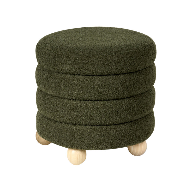 42cm Wide Round Solid Colour Pouffe Ottoman