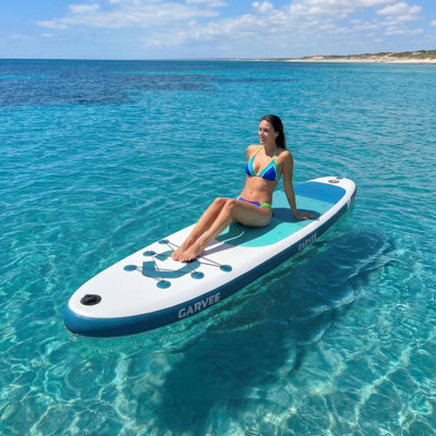All Around Inflatable SUP 10ft 6in With Kayak Conversion Seat 400 Lbs High Stability Paddleboard Set Non Slip EVA Deck For Yoga Fishing Recreation