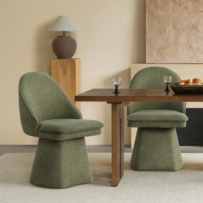 Chaise pivotante rembourrée en tissu