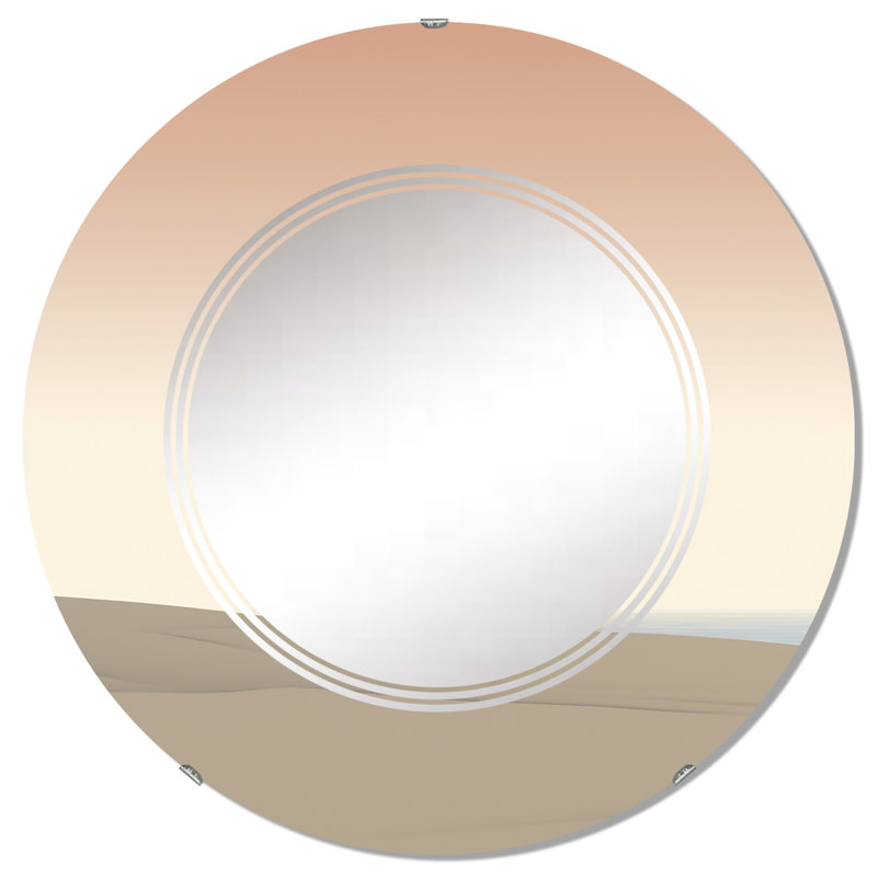 Zyaun - Miroir mural moderne rond, 32 po x 32 po
