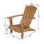Ensemble de 3 chaises Adirondack d'extérieur en teck Grade A (2 chaises + 1 table d'appoint)