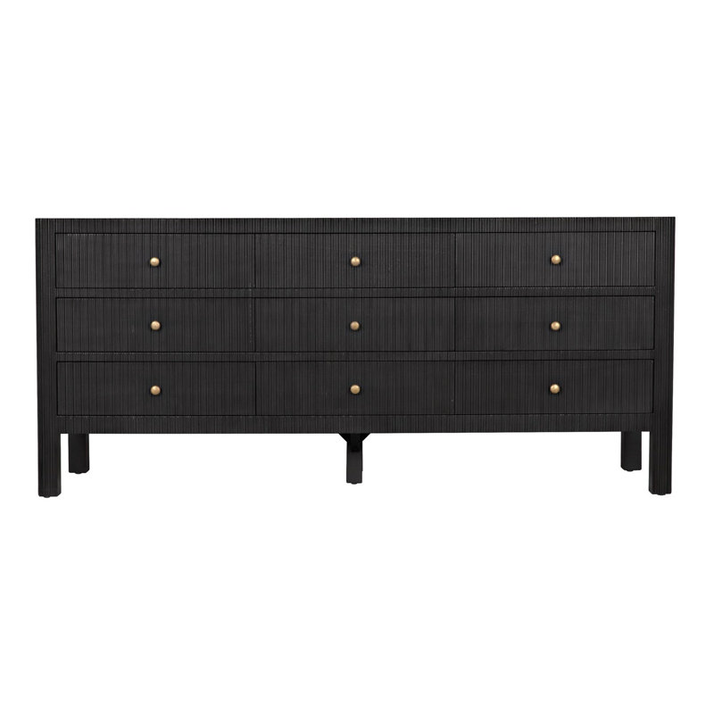 Conrad Mid-Century 9-Drawer Mahogany Dresser in Dark Brown