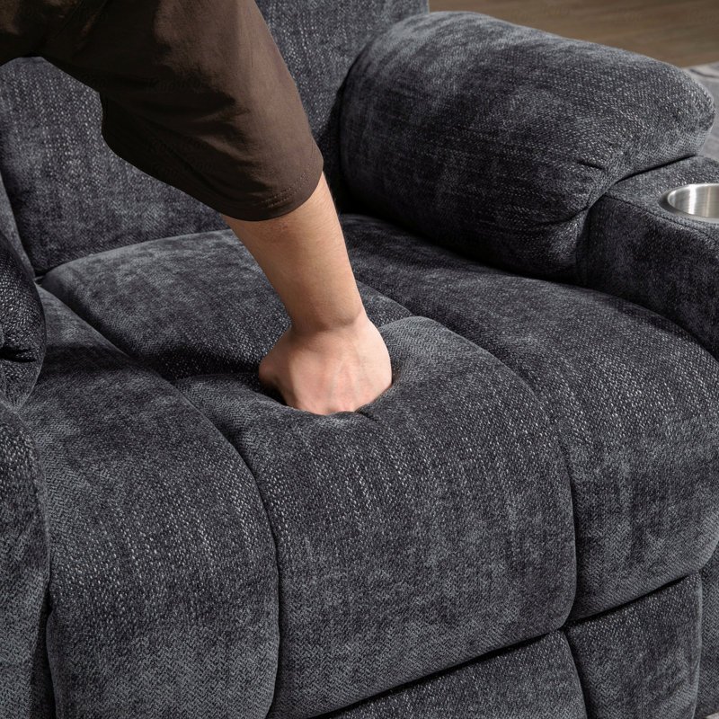 With Power Lift Function Recliner Chair With Massage Function And With Heating Function, With Overstuffed Design Wide Recliners, With Heavy-Duty Motion Mechanism With USB Port And With Type-C Port Port Ports, 2 Steel With Cup Holders, For Elderly Use