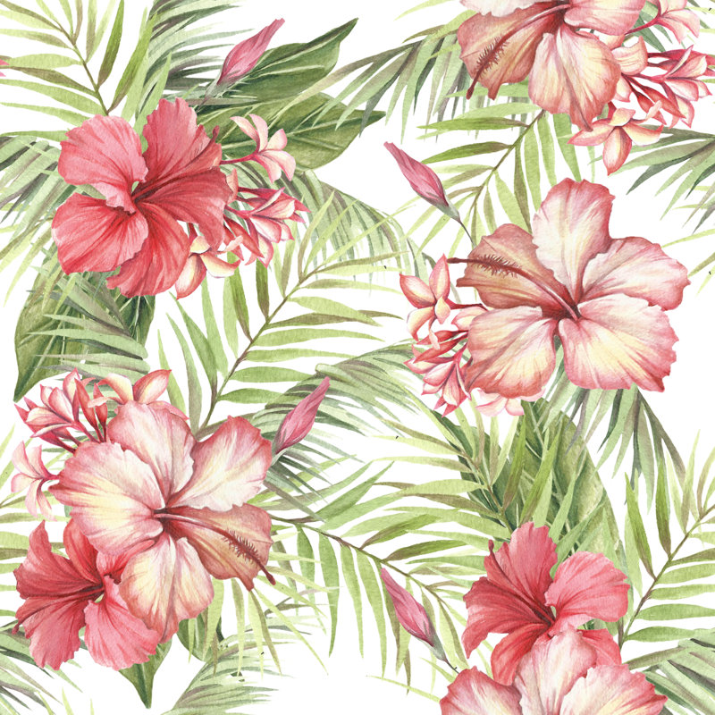 Addileigh Tropical Seamless Pattern - Wrapped Canvas Painting, 30cm H x 30cm W x 3.8cm D