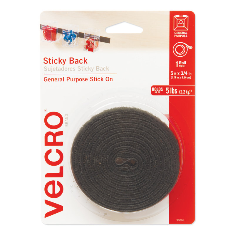Ruban de fermeture à® de marque avec distributeur, 3/4 x 5 pi. roll-back