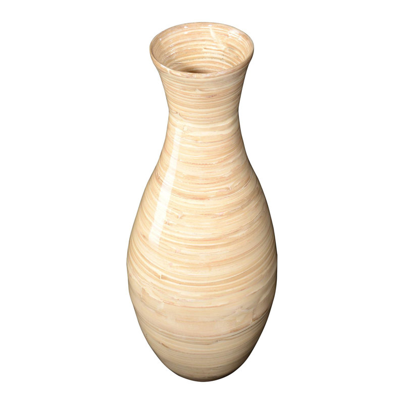 Vase de plancher en bambou Burkholder, Brun clair, H 20 po x l 8 po x P 8 po