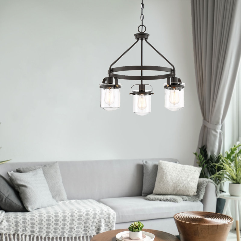 Georgetown 3 - Light Dimmable Wagon Wheel Chandelier