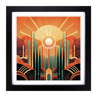 Sunrise Art Deco No.6 - Framed Print