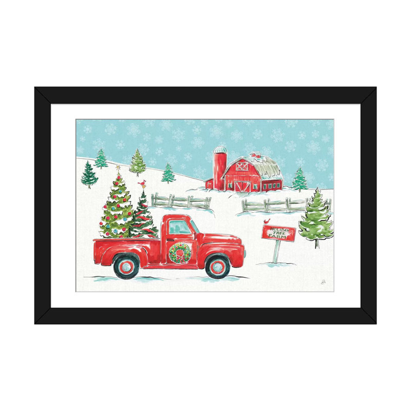 «Christmas In The Country I» par Daphne Brissonnet, impression sur toile tendue, H 24 po x l 32 po x P 1 po, Blanc