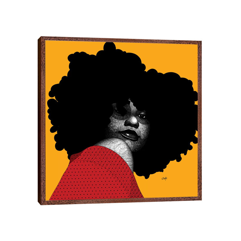Amora by Ohab TBJ - Print on Canvas, 66.04cm H x 66.04cm W x 3.81cm D, Classic Brown Wood Floater Framed