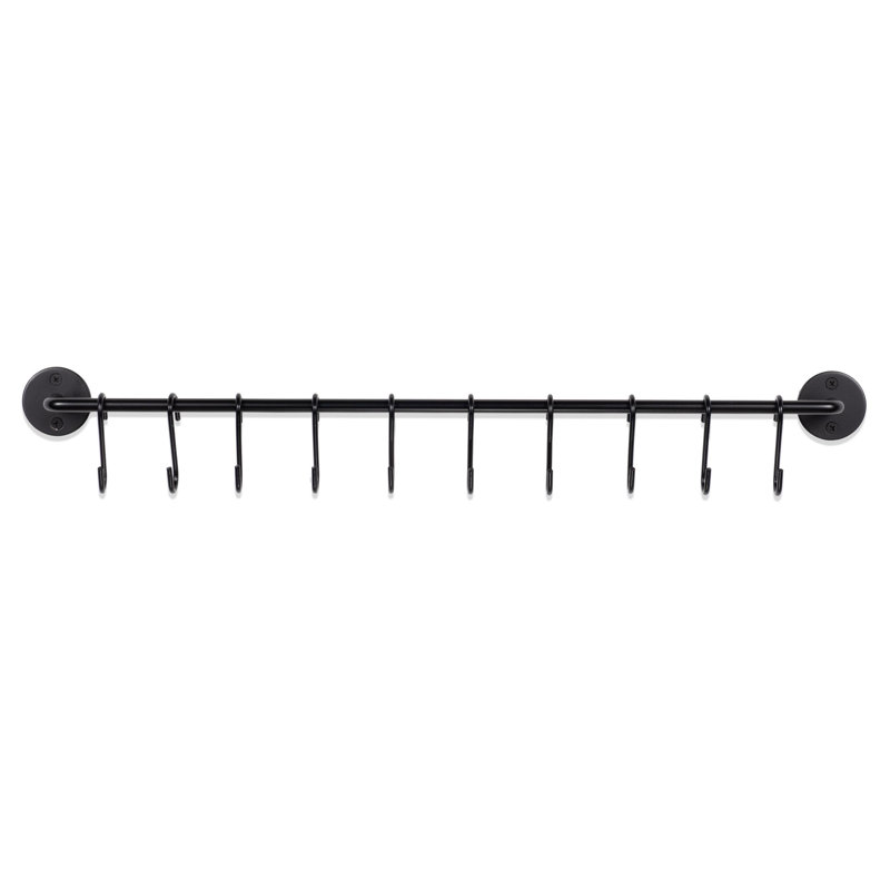 Steel Straight Wall Mounted Pot Rack, 2" H x 24" W x 2" D