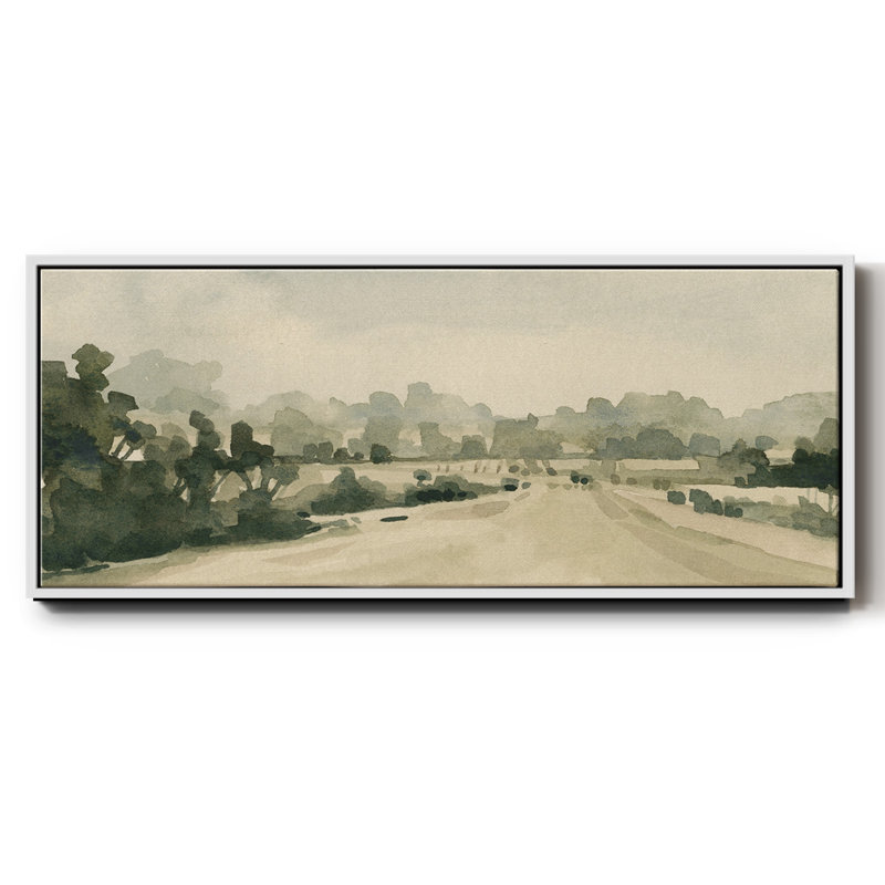 Rural Roads I- Framed Canvas, 12" H x 30" W
