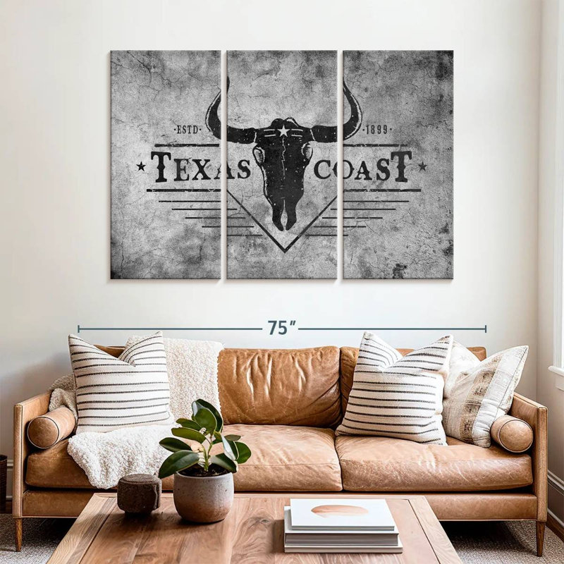 Ensemble de 3 pièces Texas Coast On Canvas, H 42 po x l 65 po x P 1,25 po