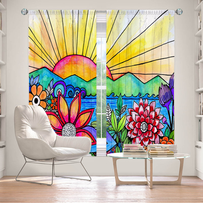 La paire de rideaux obscurcissant en polyester Leenhouts filtre la plupart des rideaux de lumière, L 40 po x L 82 po