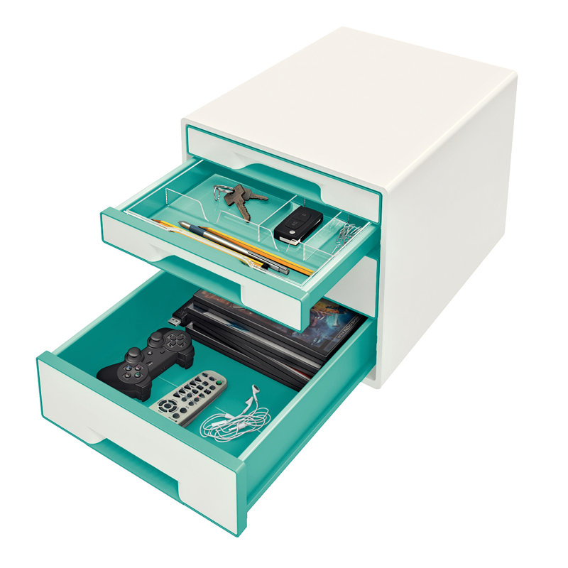 Wow Plastic Paper Organiser, White/Ice Blue