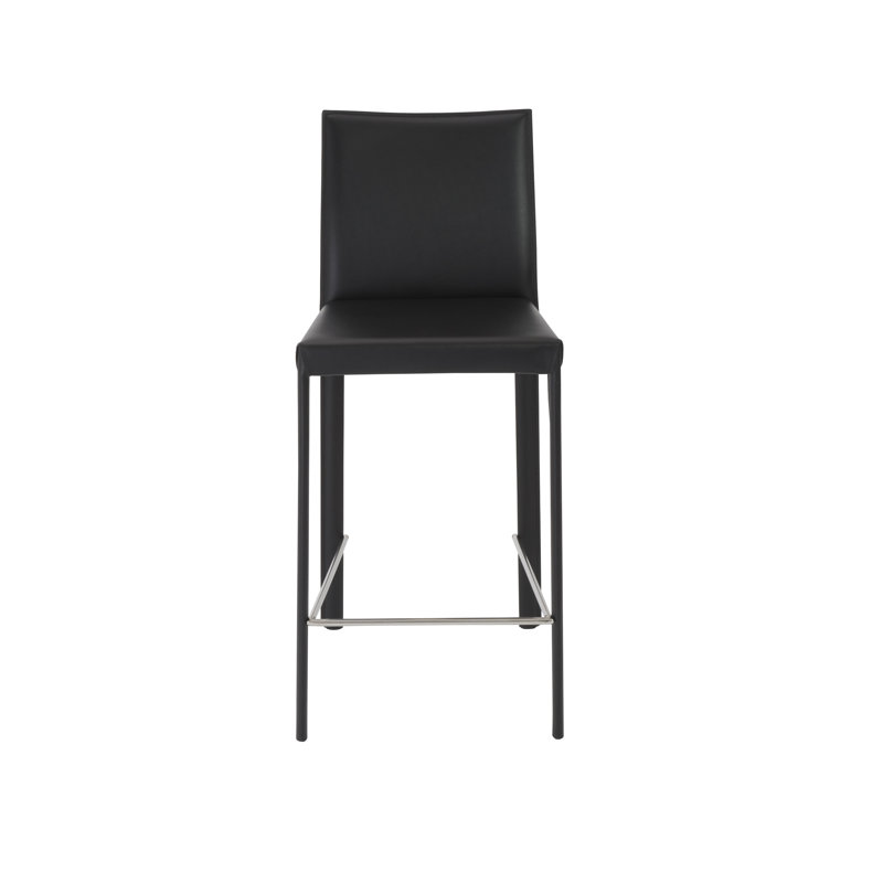 Gilson Upholstered Faux Leather Counter Stool, Black Faux Leather, Counter Stool (26" Seat Height)