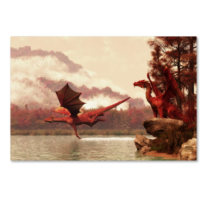 Lethe «Autumn Dragons», impression sur toile tendue, H 12 po x l 19 po