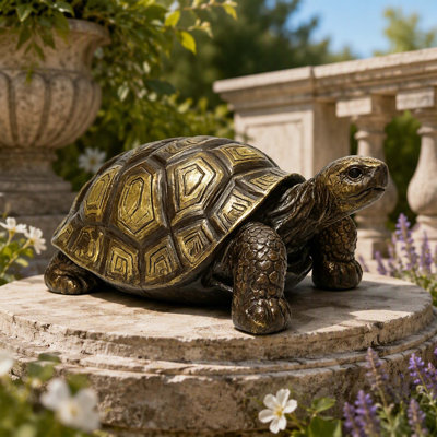21.3" Large 3D Turtle Statue, Realistic Resin Garden Sculpture with Intricate Shell Design, Weather-Resistant Indoor & Outdoor Decor for Lawn, Balcony, Patio, Unique Home Gift & Landscape Art
