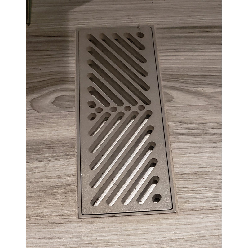 Registre de plancher en métal, H 0,5 po x l 4 po x L 14 po