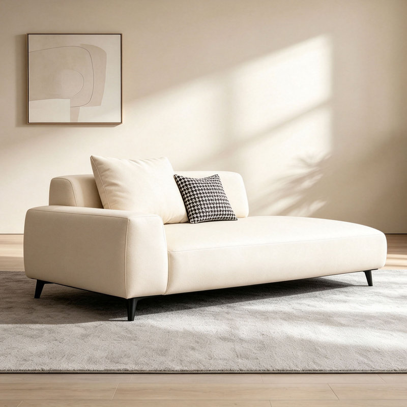 chaise longue en tissu simple et décontractée