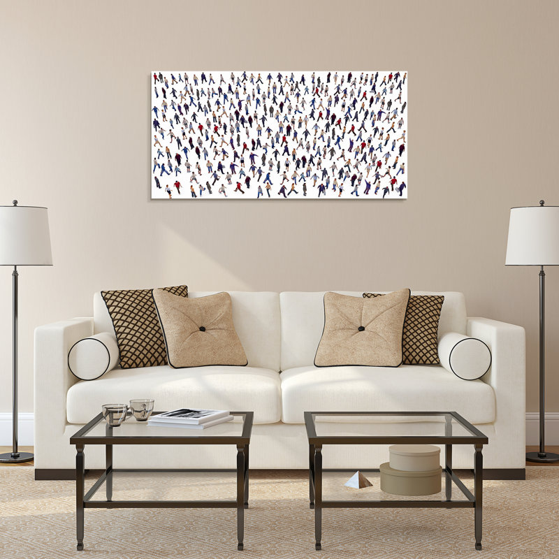 « foule », impression sur verre