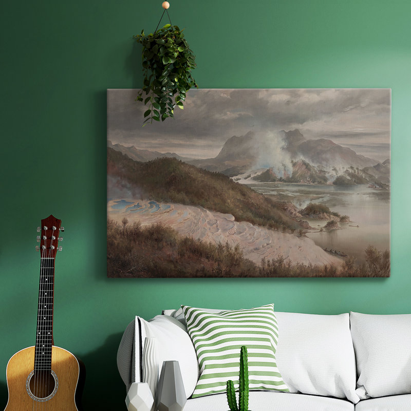 Paysage rétro - CDXCV III, H 19 po x l 28 po x P 1,5 po, Toile tendue