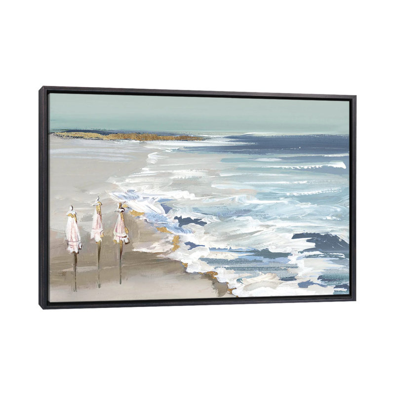 Été vacances II - reproduction d'art murale - toile encadrée, Noir patiné